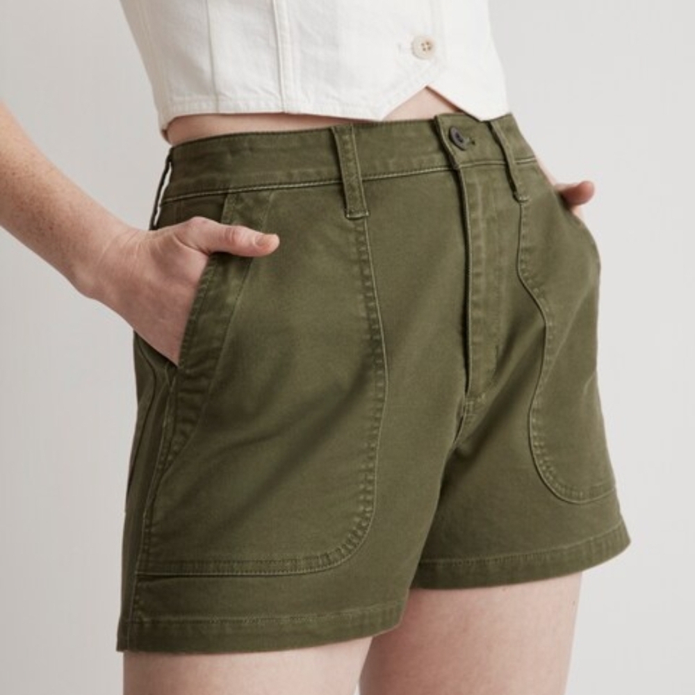 Madewell High Waist Olive Shorts